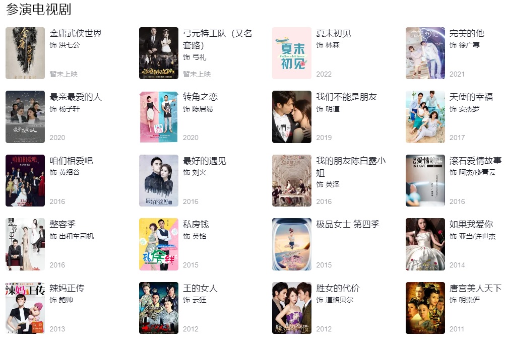 明道參演的電視劇